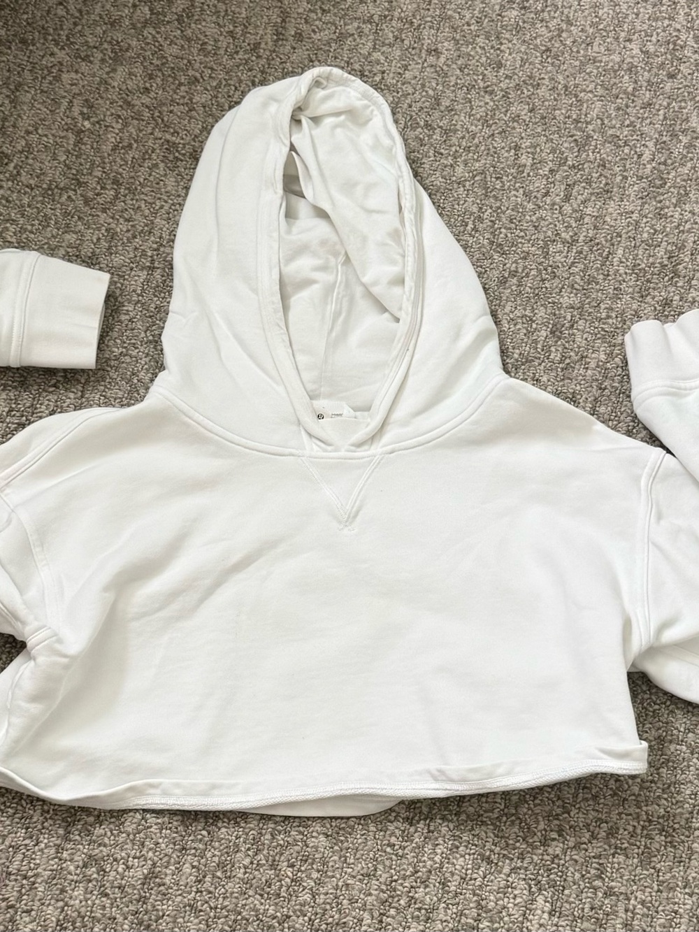 lululemon athletica White Cropped Hoodie